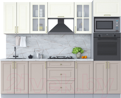 Готовая кухня Интерлиния Мила Шато 2.6В - фото