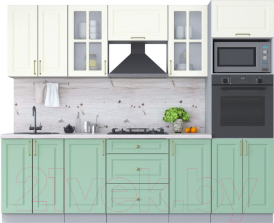 Готовая кухня Интерлиния Мила Шато 2.6В - фото