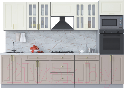 Готовая кухня Интерлиния Мила Шато 3.0В - фото