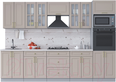 Готовая кухня Интерлиния Мила Шато 3.0В - фото