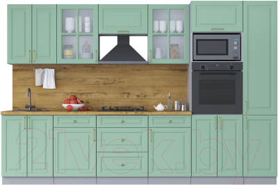 Готовая кухня Интерлиния Мила Шато 3.2В - фото