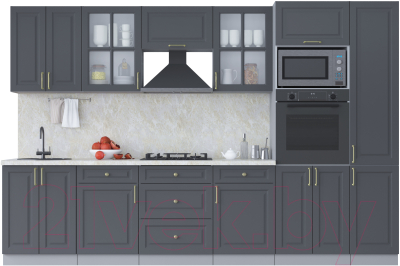 Готовая кухня Интерлиния Мила Шато 3.2В - фото