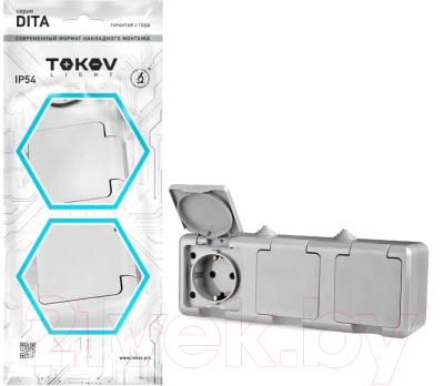Розетка Tokov Electric Dita TKL-DT-R3Z-C06-IP54