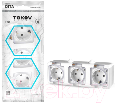 Розетка Tokov Electric Dita TKL-DT-R3Z-C01T-IP54 - фото