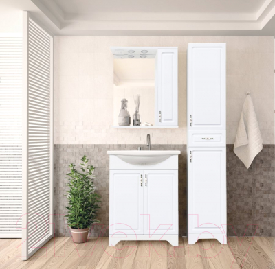 Шкаф с зеркалом для ванной Style Line Олеандр-2 60 (с подсветкой)