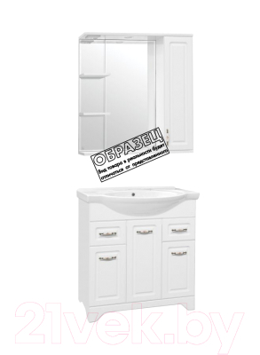 Шкаф с зеркалом для ванной Style Line Олеандр-2 80 (с подсветкой)