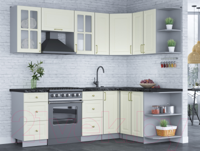 Готовая кухня Интерлиния Мила Шато 1.5x2.3 правая