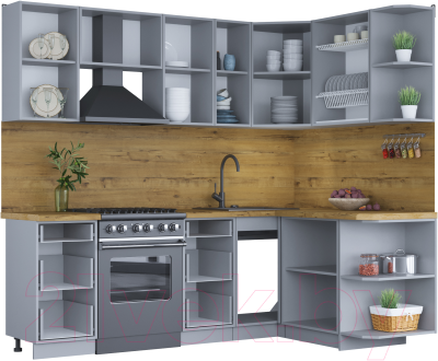 Готовая кухня Интерлиния Мила Шато 1.5x2.3 правая
