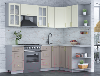 Готовая кухня Интерлиния Мила Шато 1.5x2.3 правая