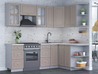 Готовая кухня Интерлиния Мила Шато 1.5x2.3 правая