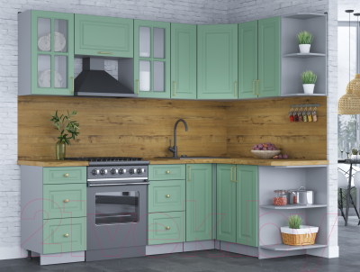 Готовая кухня Интерлиния Мила Шато 1.5x2.3 правая