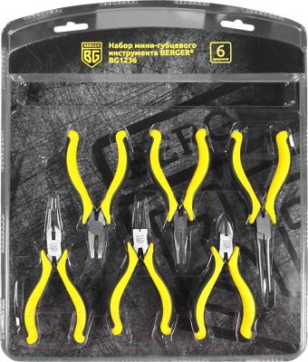Набор губцевого инструмента BERGER BG1236 (6 предметов) - фото