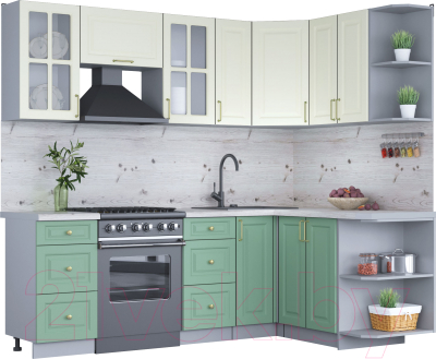 Готовая кухня Интерлиния Мила Шато 1.5x2.3 правая - фото