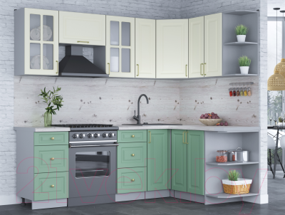 Готовая кухня Интерлиния Мила Шато 1.5x2.3 правая