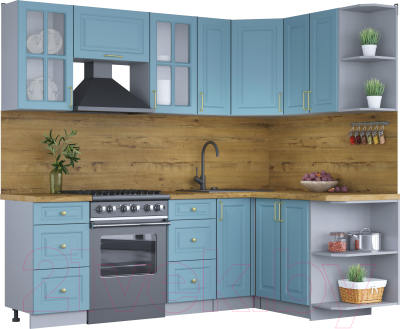 Готовая кухня Интерлиния Мила Шато 1.5x2.3 правая - фото