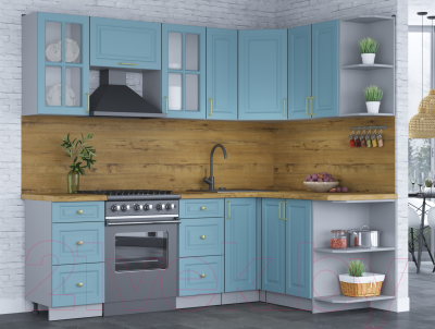 Готовая кухня Интерлиния Мила Шато 1.5x2.3 правая