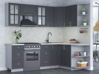 Готовая кухня Интерлиния Мила Шато 1.5x2.3 правая