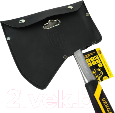 Топор BERGER Туристический цельнокованый 600г / BG1530 (с чехлом, 2-компонентная рукоятка)