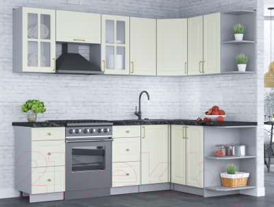 Готовая кухня Интерлиния Мила Шато 1.5x2.4 правая