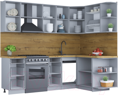 Готовая кухня Интерлиния Мила Шато 1.5x2.4 правая