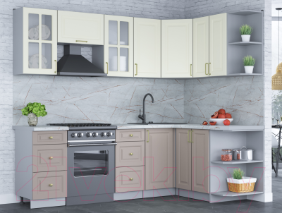 Готовая кухня Интерлиния Мила Шато 1.5x2.4 правая