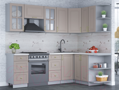 Готовая кухня Интерлиния Мила Шато 1.5x2.4 правая