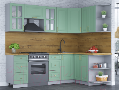 Готовая кухня Интерлиния Мила Шато 1.5x2.4 правая