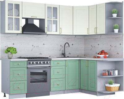 Готовая кухня Интерлиния Мила Шато 1.5x2.4 правая - фото