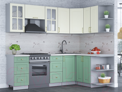 Готовая кухня Интерлиния Мила Шато 1.5x2.4 правая