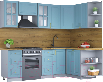 Готовая кухня Интерлиния Мила Шато 1.5x2.4 правая - фото