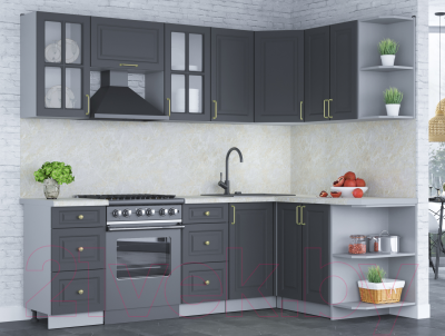 Готовая кухня Интерлиния Мила Шато 1.5x2.4 правая