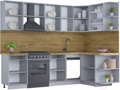 Готовая кухня Интерлиния Мила Шато 1.5x2.6 правая