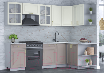 Готовая кухня Интерлиния Мила Шато 1.5x2.6 правая