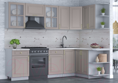 Готовая кухня Интерлиния Мила Шато 1.5x2.6 правая