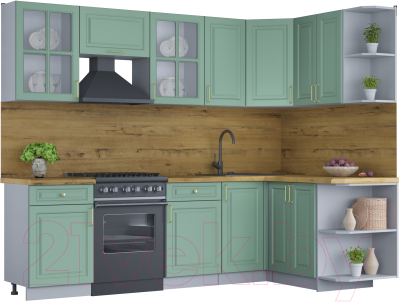 Готовая кухня Интерлиния Мила Шато 1.5x2.6 правая - фото