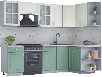 Готовая кухня Интерлиния Мила Шато 1.5x2.6 правая - фото