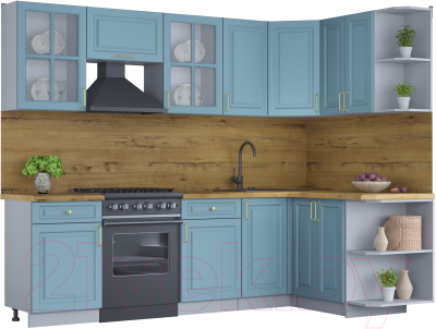 Готовая кухня Интерлиния Мила Шато 1.5x2.6 правая - фото