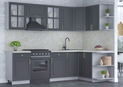 Готовая кухня Интерлиния Мила Шато 1.5x2.6 правая