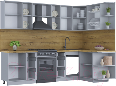 Готовая кухня Интерлиния Мила Шато 1.5x2.7 правая