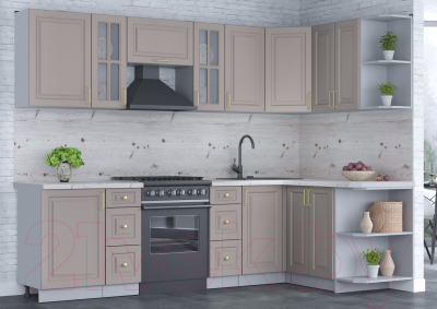 Готовая кухня Интерлиния Мила Шато 1.5x2.7 правая