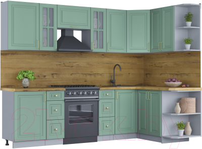 Готовая кухня Интерлиния Мила Шато 1.5x2.7 правая - фото