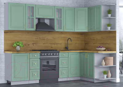 Готовая кухня Интерлиния Мила Шато 1.5x2.7 правая