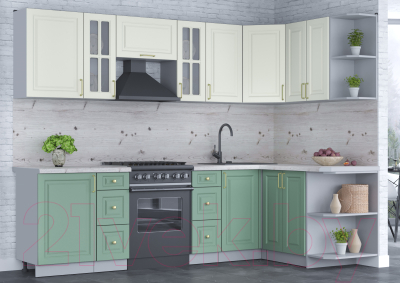 Готовая кухня Интерлиния Мила Шато 1.5x2.7 правая