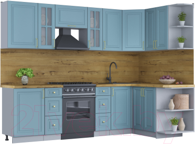 Готовая кухня Интерлиния Мила Шато 1.5x2.7 правая - фото