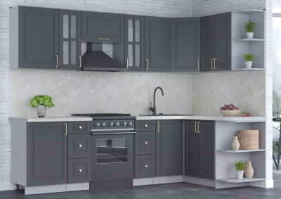 Готовая кухня Интерлиния Мила Шато 1.5x2.7 правая