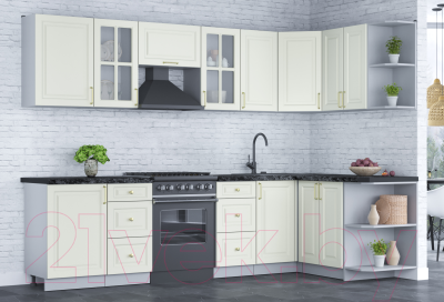 Готовая кухня Интерлиния Мила Шато 1.5x2.9 правая