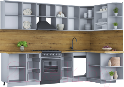 Готовая кухня Интерлиния Мила Шато 1.5x2.9 правая