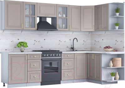 Готовая кухня Интерлиния Мила Шато 1.5x2.9 правая - фото
