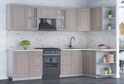 Готовая кухня Интерлиния Мила Шато 1.5x2.9 правая