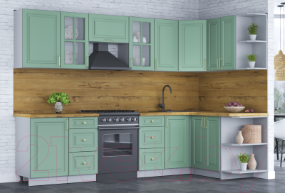 Готовая кухня Интерлиния Мила Шато 1.5x2.9 правая